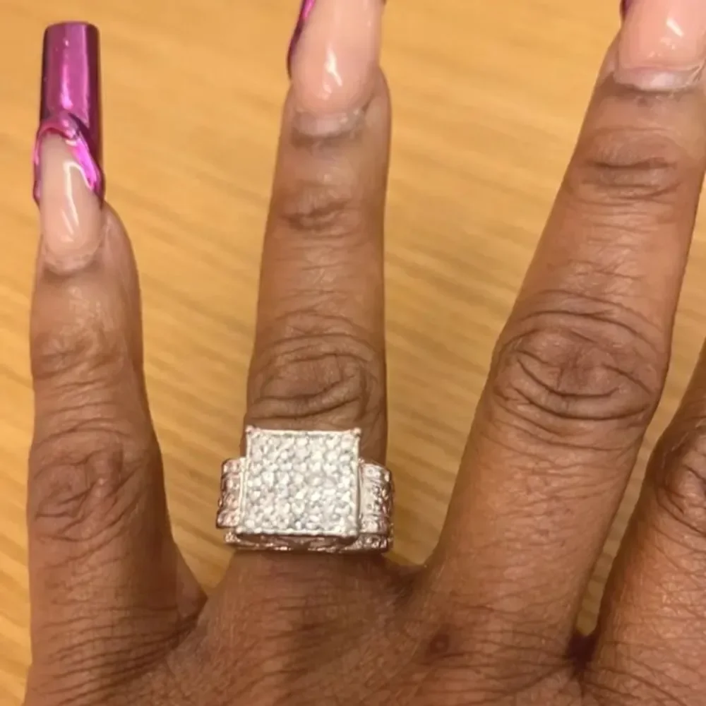 Unisex diamond Wedding ring sz 9